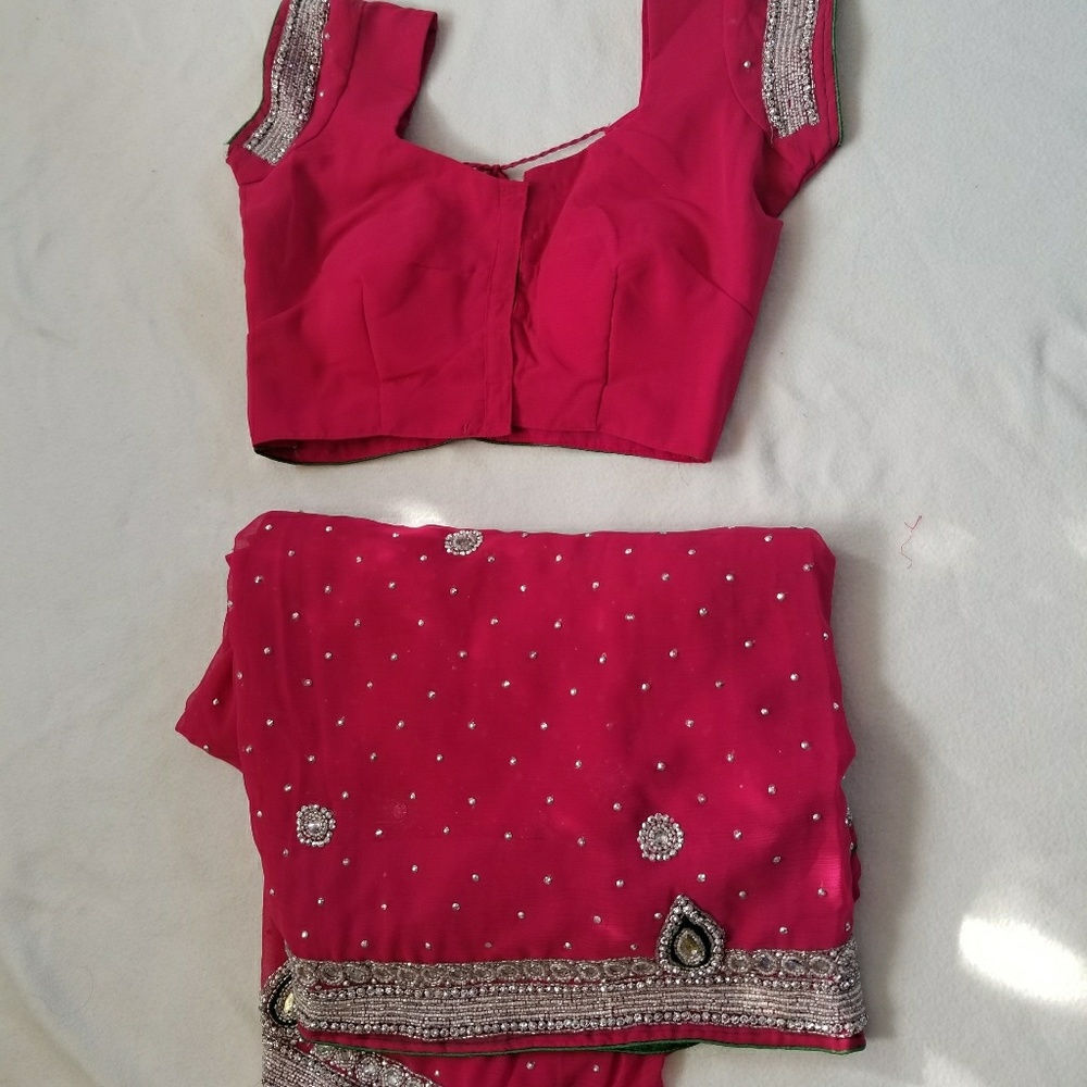 Pink Saree with blouse
